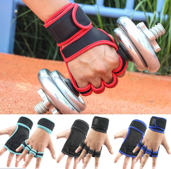 Перчатки для фитнеса Training gloves 1 пара / Профессиональные тренировочные перчатки для тяжелой атлетики с упором на запястье